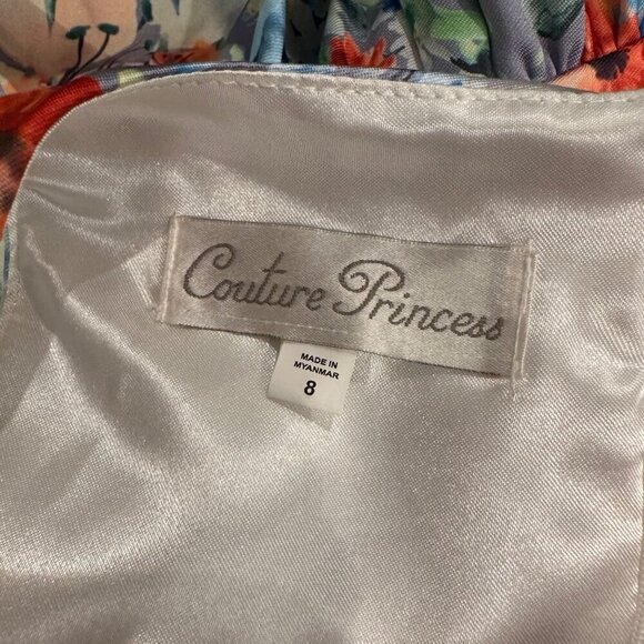 COUTURE PRINCESS GIRLS SIZE 8 FLORAL DRESS - Picture 7 of 10